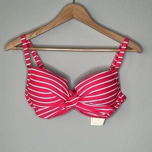 Sea Level Swim Chamarel Cross Front Moulded Underwire D-DD Cup Bikini Top Size 6